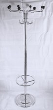 GARDEROBE KLEIDERSTÄNDER SCHIRMSTÄNDER CHROM RONDELL DREHBAR 16 HAKEN 70er 80er