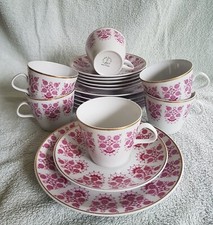 6 x Kaffeegedeck  Made in GDR  DDR Lichte fine China Porzellan Blumen Deko Tasse