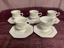 Gallo Leonardo Sommerfarn, 5 x Kaffeetasse mit Untertasse