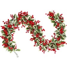 Weihnachtsgirlande Beeren LED