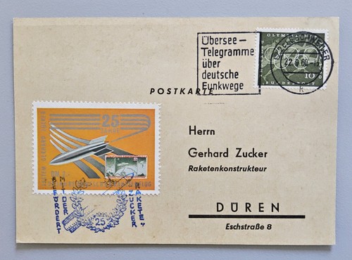 Karte raketenpost bund 1960 - karte,