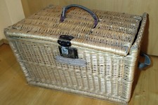 Kleiner Reisekorb Weidenkorb Schloss Ledergriffe Sehr Alt SELTEN