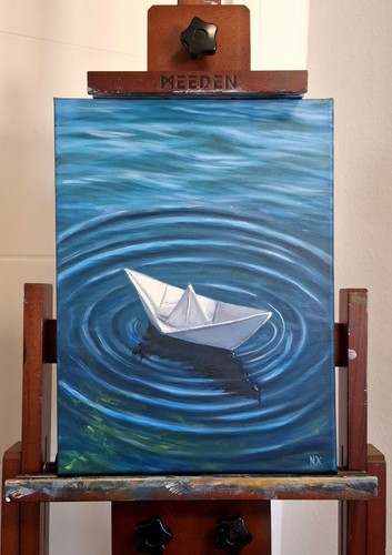 Papierboot meereslandschaft - papierboot,