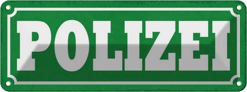 Blechschild 10x27 polizei - blechschild,