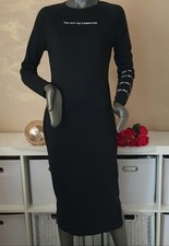 Langarm Kleid Maxikleid Shirtkleid Stretchkkeid schwarz Gr. S *NEU*