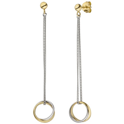 Ohrhänger 925 silber - ohrhänger, bicolor
