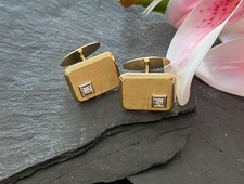 Manschettenknöpfe 585 Gelbgold mit 0,10 ct Diamant (Wert: 2350,-)