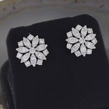 Wert 2990 € Brillant Ohrstecker Ohrringe Flocke (0,90 ct) 750 18 Karat Weiß Gold