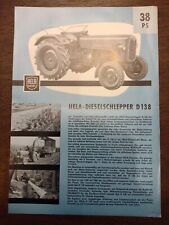 Original Hela D138 Schlepper Prospekt - Traktor  - Hermann Lanz Verkaufsprospekt