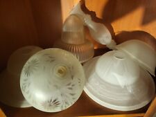 5 alte Jugendstil lampenschirme glas  satiniert und 1 Glasvase satiniert