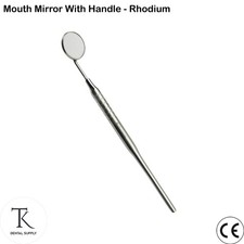 Kieferorthopädisches Zubehör Handinstrumente Mundspiegel mit Griff Rhodium # 5 CE