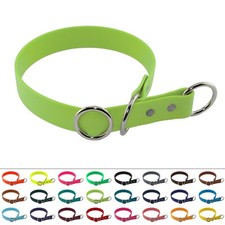BioThane Hundehalsband Halsband Halsung 16 mm Breite Zugstopp Softwürger Messing