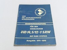 DDR Bedienungsanleitung für Dieselmotor - 4VD14 5/12-1SRW MAN-System 1971