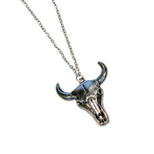 Stierkopf Halskette Rinder Ochse Kuh Kette Farm Bull's Skull Ranch Western Geschenk Horn