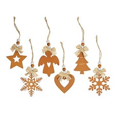 Dekohänger Rusty Christmas Metall Rost-Finish 6er-Set Höhe 6,5 bis 8 cm B-WARE