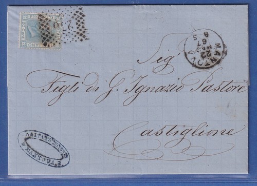 Italien 1867 brief mantova - o,