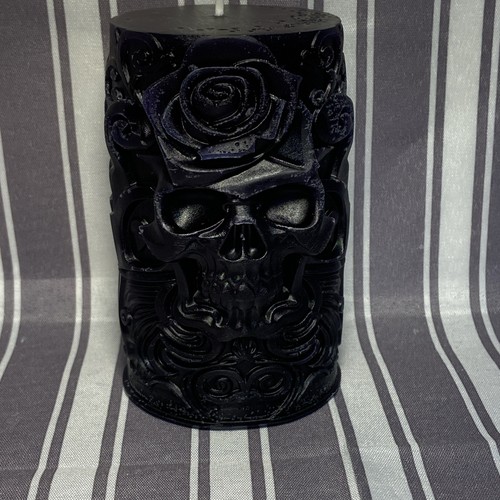 Kerze totenkopf skull - totenkopf, blume