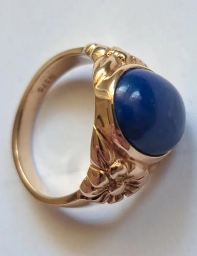 Goldring mit lapislazuli 375 - goldring,