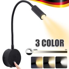 LED Leseleuchte Dimmbar Tischlampe 3W Schwanenhalsleuchte Bettleuchte Leselampe