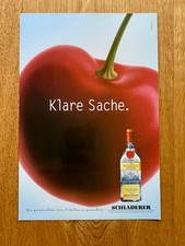 Klare Sache. Kirschwasser Breisgau Schladerer 2000 Vintage Ad Werbung Reklame