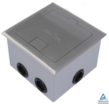 Einbausteckdose Bodensteckdose überfahrbar Fußboden Bodentank aus Edelstahl