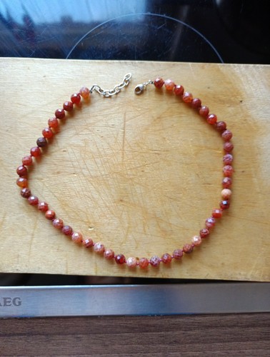 Feuerachat collier facettiert - feuerachat,