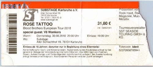 Rose tattoo ticket 2018 tour - rose,
