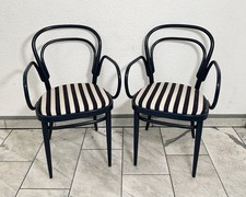 Thonet 214 F Bugholz-Armlehnstühle – Set 2 Wiener Kaffeehaus dunkelblau