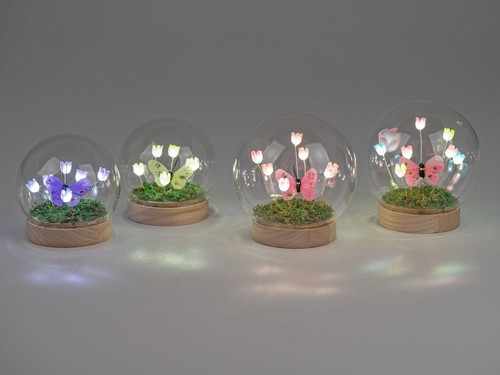 4er set led kugellampen blumen - 4er,