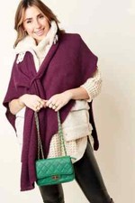 Damen Poncho Schal Wickelschal