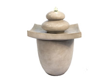 Teamson Springbrunnen LED 62 cm – Garten Wasserspiel mit Pumpe & Beleuchtung