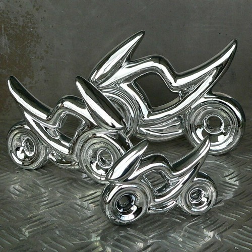3er set motorrad skulptur - set,