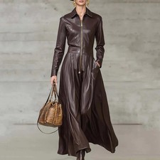 Damen Kleid PU Leder