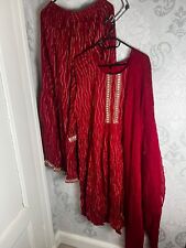 Indisches sharara suit, Größe 42, rot Gold 