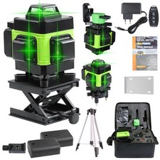 16 Line Laser Level Wasserwaage 4D 360° Kreuzlinienlaser Kit mit 2Akku + Stativ