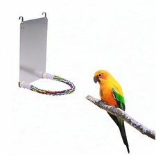 Pet Bird Mirror Cage
