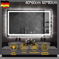 LED Badspiegel Badezimmer Spiegel Wandspiegel mit Beleuchtung Touch 60/80cm