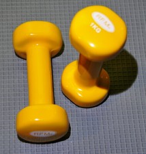RFM Gymnastik Hanteln Hantelset 2x1kg Vinyl soft dumbbell gelb NEU
