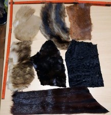.Echt Fell Rest von verschiedenen Tierarten,  gebraucht, mittlere Stücke