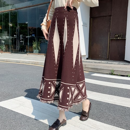 Damen strickrock linie mit - strickrock, a-linie