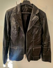 Schwarze Damen Lederjacke aus