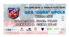 Ticket POL OKS Odra Opole - Widzew Lodz 24.10.2008