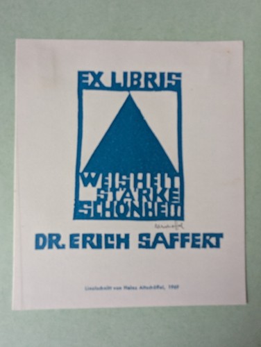 Exlibris linolschnitt heinz - exlibris,