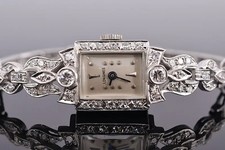 14k Gold Longines Art Deco Diamant Damenuhr Selten!