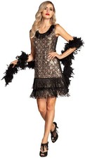 Boland Flapper Kleid M – Damenkostüm 20er Jahre Charleston Pfaumuster Karneval