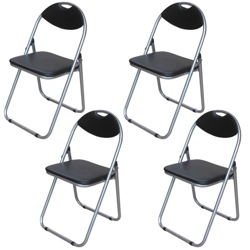 4er set schwarz kunstleder - schwarz,