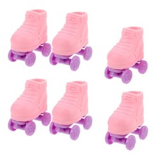  3 Pairs Rollschuhe Für Puppen Aus Kunststoff Puppenhaus-Rollschuhe