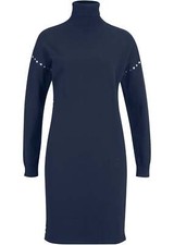 Strickkleid mit Nieten Gr. 36/38 Dunkelblau Silber Damen-Kleid Freizeitkleid Neu