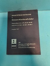 ERSATZTEILE KATALOG FÜR SIMSON KLEINKRAFTRÄDER 1987