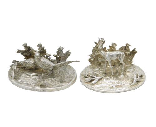 Sterling silber paar hirsch - silber,